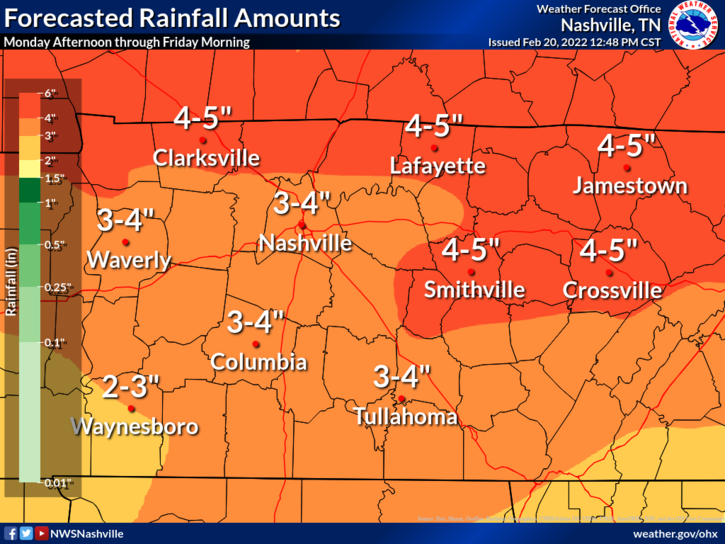 Work week weather Heavy rains coming this week, with 45 inches