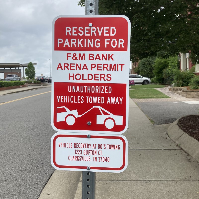 What happened with brief appearance of reserved parking signs on Main