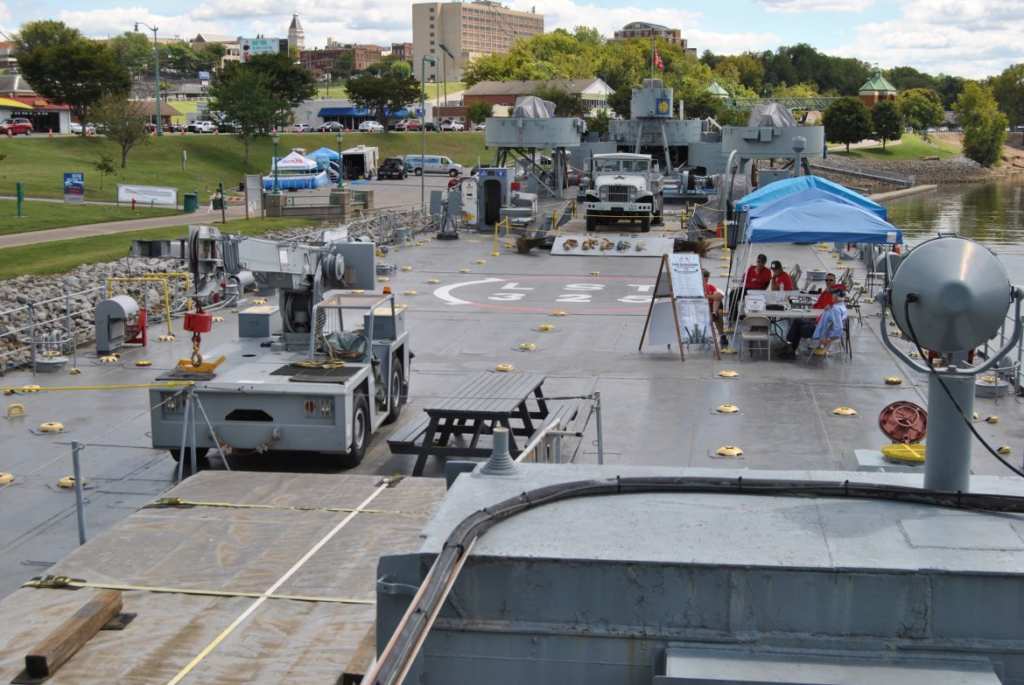 The USS LST-325 at McGregor Park. (Clarksville Now archives)