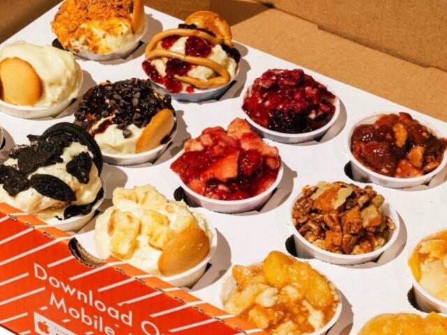 A variety of Cobblers from The Peach Cobbler Factory (Contributed)