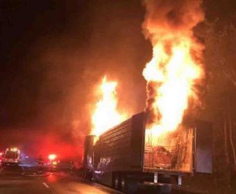 semi on fire