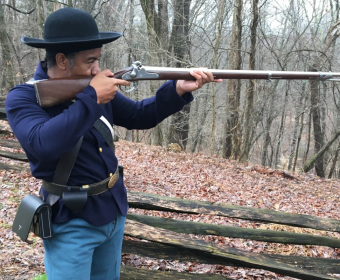 colored troop reenactor