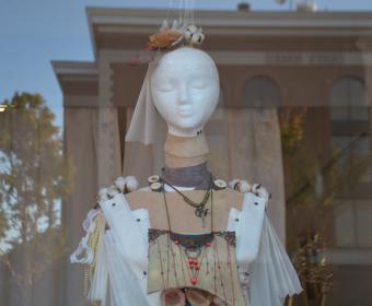 Work by DC Thomas on display at the Downtown Artists Co-op. (Photo by Keely Quinlan)