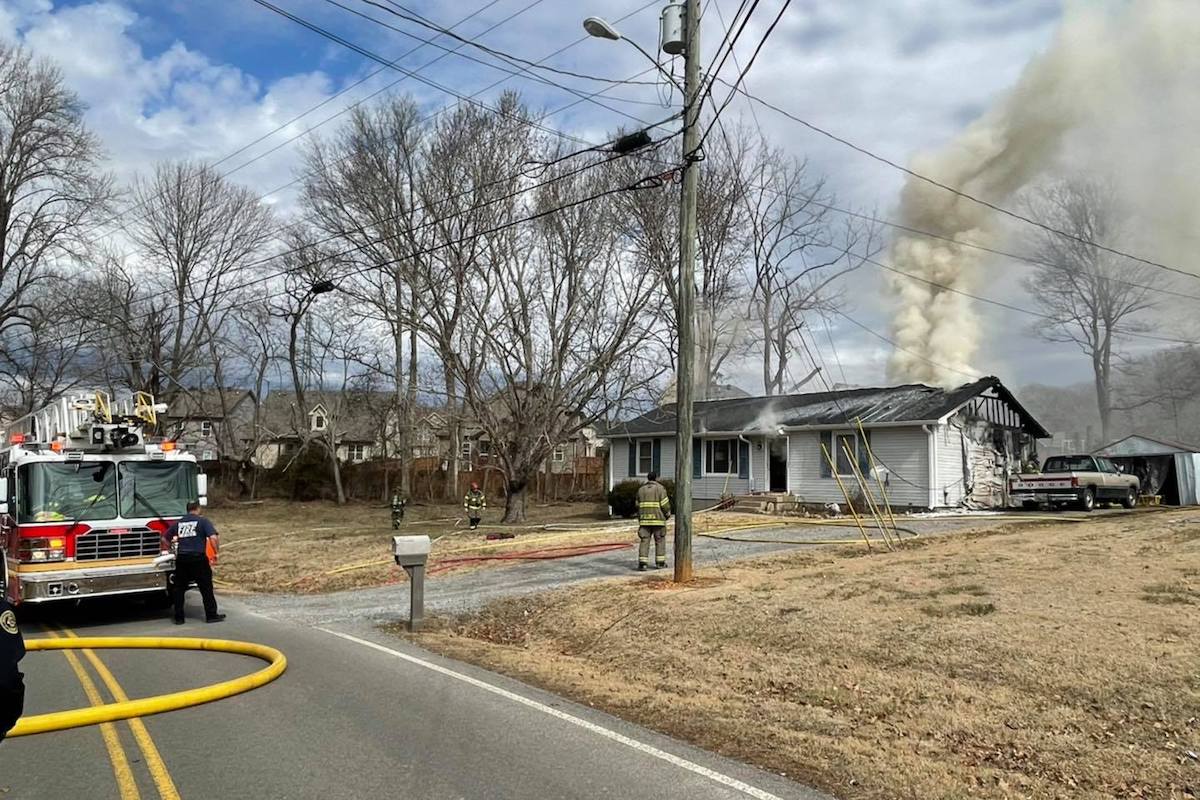 UPDATE: Powell Road back open after house fire, no injuries reported UPDATE: Powell Road back open after house fire, no injuries reported