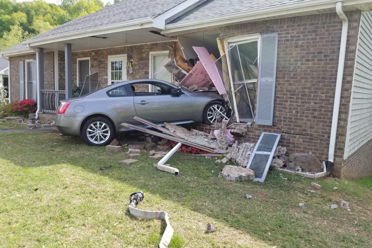 Car crashes into house on Clearwater Drive on Monday