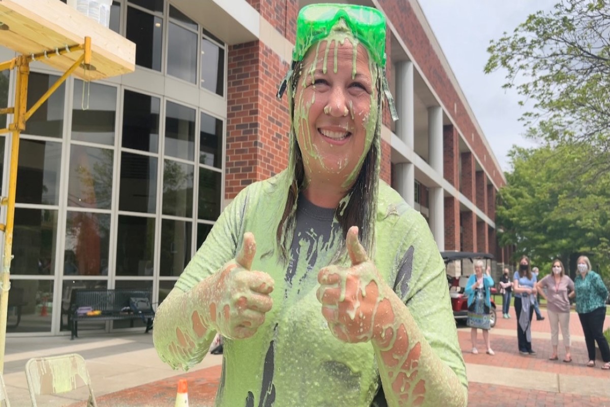 Deans get slimed for charity at Austin Peay State University