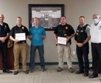 Sergeants Vince Duke and Ray Carroll were honored with the Patriot Award. (Contributed)
