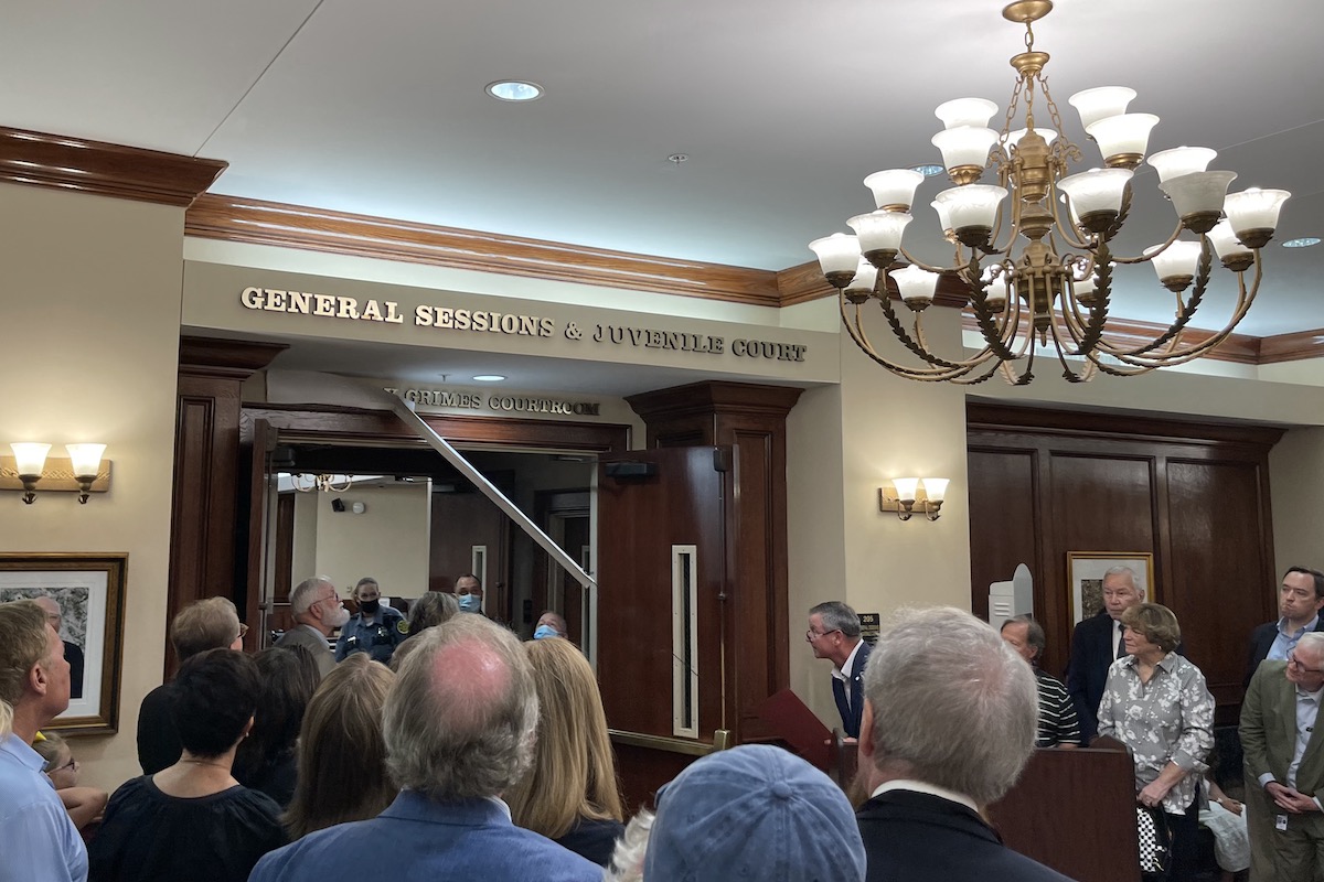 Family and friends gather to dedicate courtroom, tree to Judge Ray Grimes