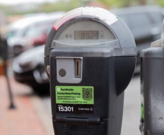 Analog parking meter in downtown Clarksville with a Parkmobile option. (Contributed)