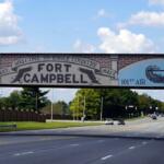 The Fort Campbell railroad bridge near Gate 2 above Fort Campbell Boulevard. Artwork by Paul Jones. (Clarksville Now)