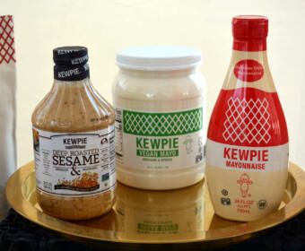 Kewpie food products at the groundbreaking ceremony for the new Q&B Foods, Kewpie, facility in Clarksville on Apr. 18, 2023. (Lee Erwin)