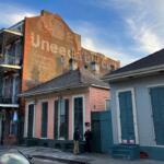The Uneeda Biscuit wall sign in New Orleans, seen from Bourbon and Dumaine Streets, on March 20, 2023. (Chris Smith, Clarksville Now)