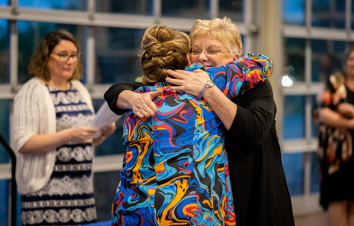 Honorees at the CMCEA Distinguished Educators' Banquet accept peer-driven awards presented for exceptional contributions to education on May 4, 2023. (Wesley Irvin)