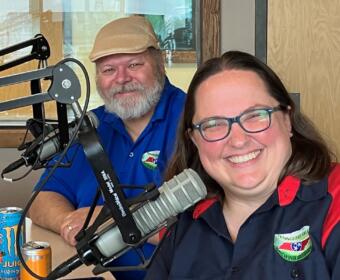 From the left, Eric and Wendy Brannstrom of Tennessee Valley Brewing Company at 5 Star Media Group for Clarksville's Conversation. (Katie Gambill)