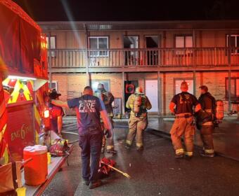 An apartment caught fire on Ringgold Road on Aug. 28, 2023. (Clarksville Fire Rescue photo)