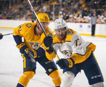 Nashville Predators Gold Star Showcase at FM Bank Arena on Sept. 28, 2023. (Wesley Irvin)