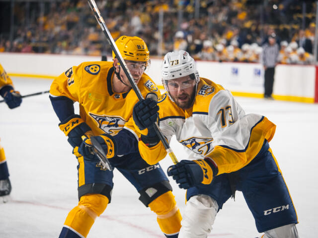 Nashville Predators Gold Star Showcase at FM Bank Arena on Sept. 28, 2023. (Wesley Irvin)