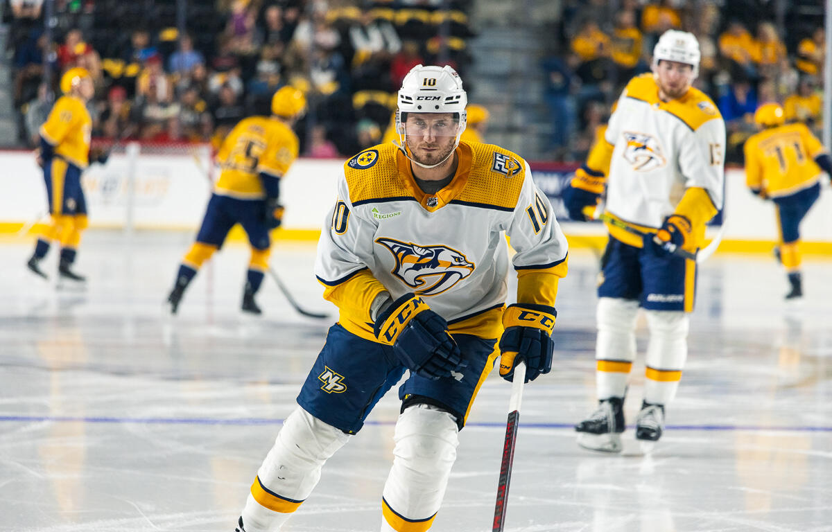 Nashville Predators Gold Star Showcase at F&M Bank Arena on Sept. 28, 2023. (Wesley Irvin)