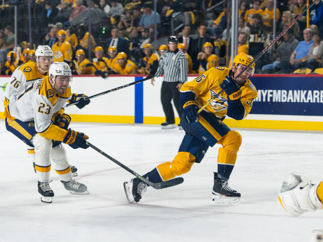 Nashville Predators Gold Star Showcase at F&amp;M Bank Arena on Sept. 28, 2023. (Wesley Irvin)