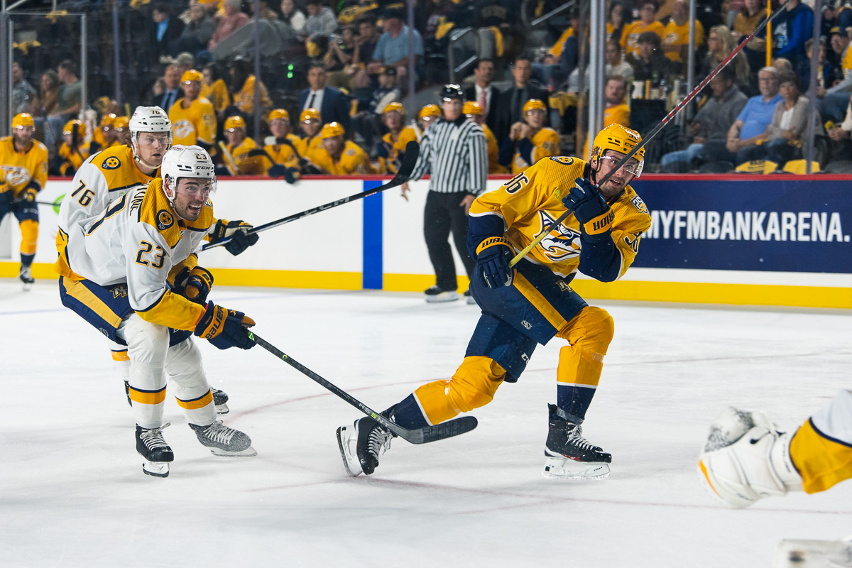 Nashville Predators Gold Star Showcase at F&M Bank Arena on Sept. 28, 2023. (Wesley Irvin)
