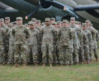 The 3rd Brigade Combat Team "Rakkasans" of the 101st Airborne Division (Air Assault) held a Color Casing Ceremony at Fort Campbell as they prepare for deployment to Europe on Oct. 30, 2023. (Lee Erwin)