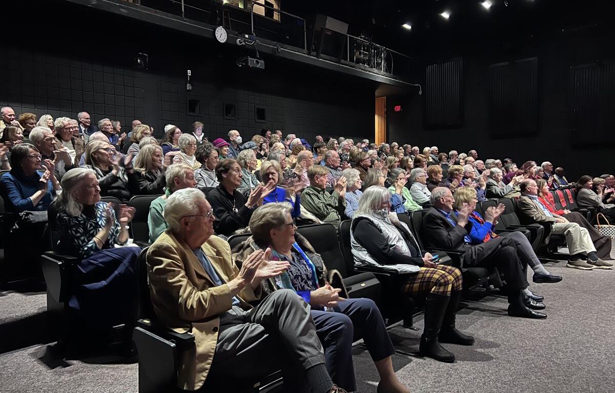 Guests inside APSU's Trahern Theatre at the Clarksville-Montgomery County Arts and Heritage Development Lifetime Achievement Awards Ceremony on Nov. 27, 2023. (Jordan Burns)
