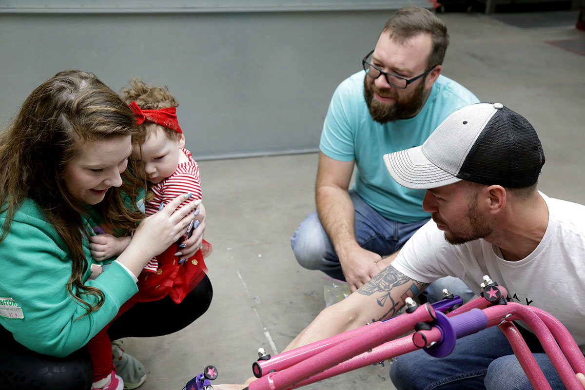 2-year-old girl with rare illness gets walker painted sparkly pink thanks to Clarksville company 2-year-old girl with rare illness gets walker painted sparkly pink thanks to Clarksville company
