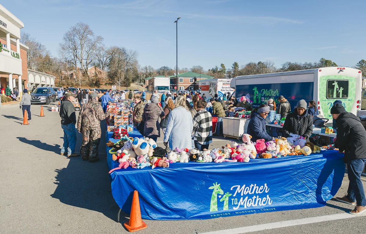 Clarksville Police Departments 2nd annual Holiday Family Food Drive at the Clarksville-Montgomery County Public Library on December 19, 2023. (Wesley Irvin)