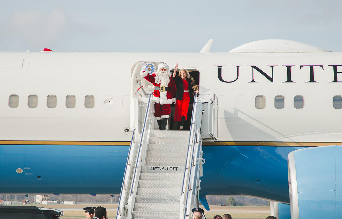 First Lady Jill Biden visited Fort Campbell on Saturday to celebrate Christmas and to meet with military families whose homes were destroyed or damaged by the Dec. 9 tornado on Dec. 23, 2023. (Wesley Irvin)