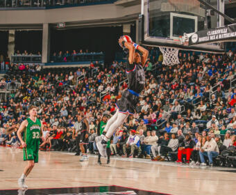 The Harlem Globetrotters at F&M Bank Arena on January 19, 2024. (Wesley Irvin)