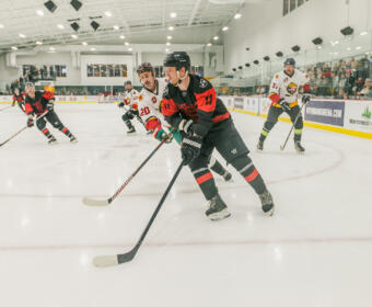 Nashville Fire Department wins in matchup against Tap House 57 Hockey Club in fundraiser for tornado victims on January 4, 2024. (Wesley Irvin)
