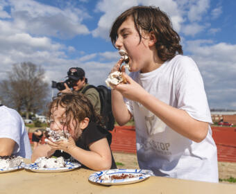 The APSU Department of Mathematics and Statistics hosts the first-ever Pi Day celebration at Fortera Stadium on March 14, 2024. (Wesley Irvin)