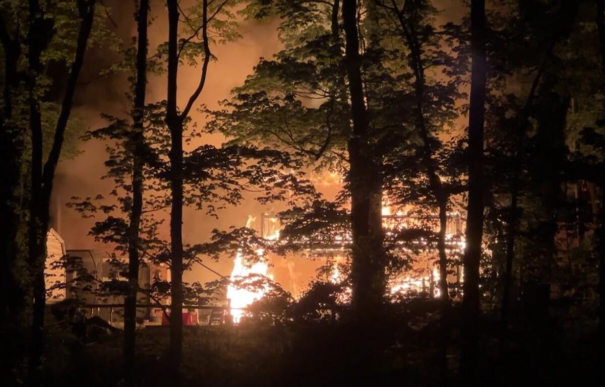 A house on Crabtree Circle caught fire on April 20, 2024. (Curtis Knott)