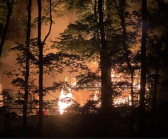 A house on Crabtree Circle caught fire on April 20, 2024. (Curtis Knott)