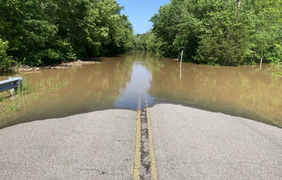 Red River flooding at Port Royal State Park at 3:45 p.m. on May 9, 2024. (Christian Brown)