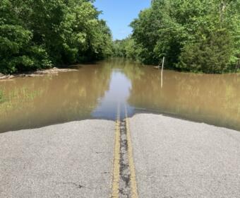 Red River flooding at Port Royal State Park at 3:45 p.m. on May 9, 2024. (Christian Brown)