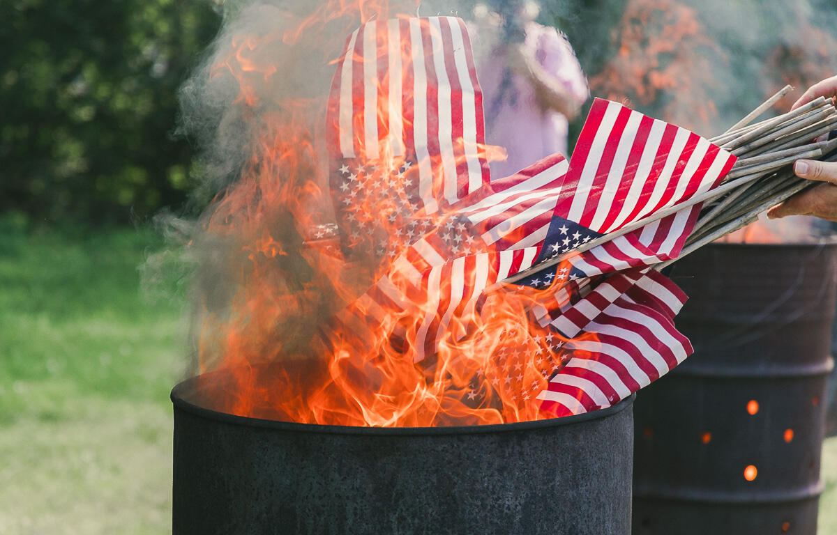Annual Flag Day Retirement Ceremony at the VFW Post on Haynes Street on June 14, 2024. (Wesley Irvin)