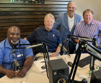 From the left, Michael Long, Terry Ray, Charlie Koon and Jeff Vaughn on Clarksville Conversations. (Chris Smith)