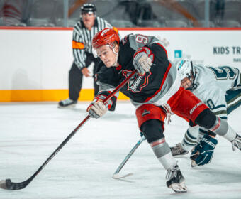 The Red River Spartans kicked off their season with a 5-3 victory over the Columbus Mavericks at F&M Bank Arena on September 13, 2024. (Wesley Irvin)