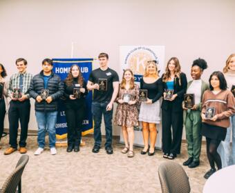 Kiwanis Club of Clarksville Interview-a-Veteran Essay Contest award winners, high school division, on Nov. 12, 2024. (Contributed)