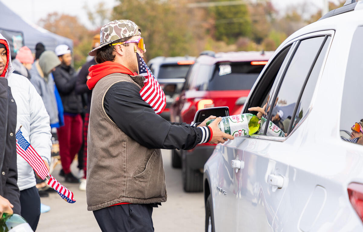Turkeys For Troops at Ajax Distributing Company on November 23, 2024. (Wesley Irvin)