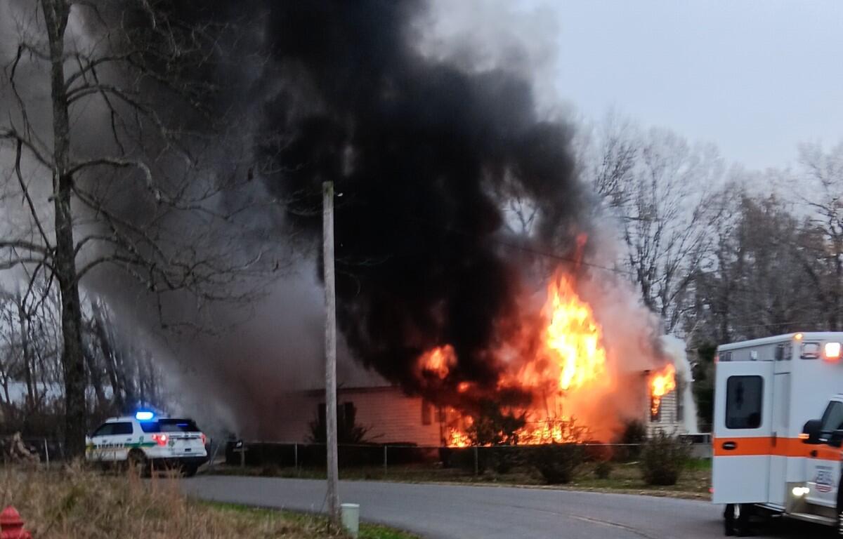 A house caught fire on Calvert Drive on the morning of Dec. 1, 2024. (Joseph Smith, contributed)