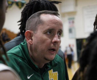 Northwest High School head boys basketball coach Thomas Stanley on Dec. 18, 2024. (Knox Rives)