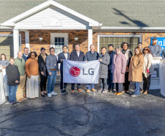 LG Electronics donates washer and dryer units to tornado survivors in Clarksville on December 12, 2024. (Wesley Irvin)