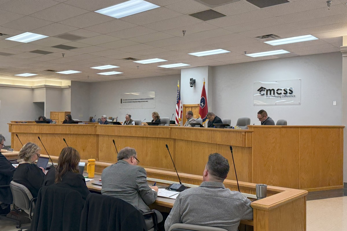 The CMCSS School Board convenes for their monthly formal session, Jan. 21, 2025. (Jordan Renfro)
