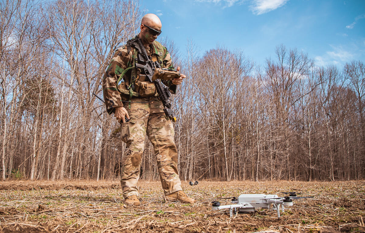 3D printed UAS used at the 101st Airborne Division (Air Assault) Exercise and Innovation Media Day on February 26, 2025. (Wesley Irvin)