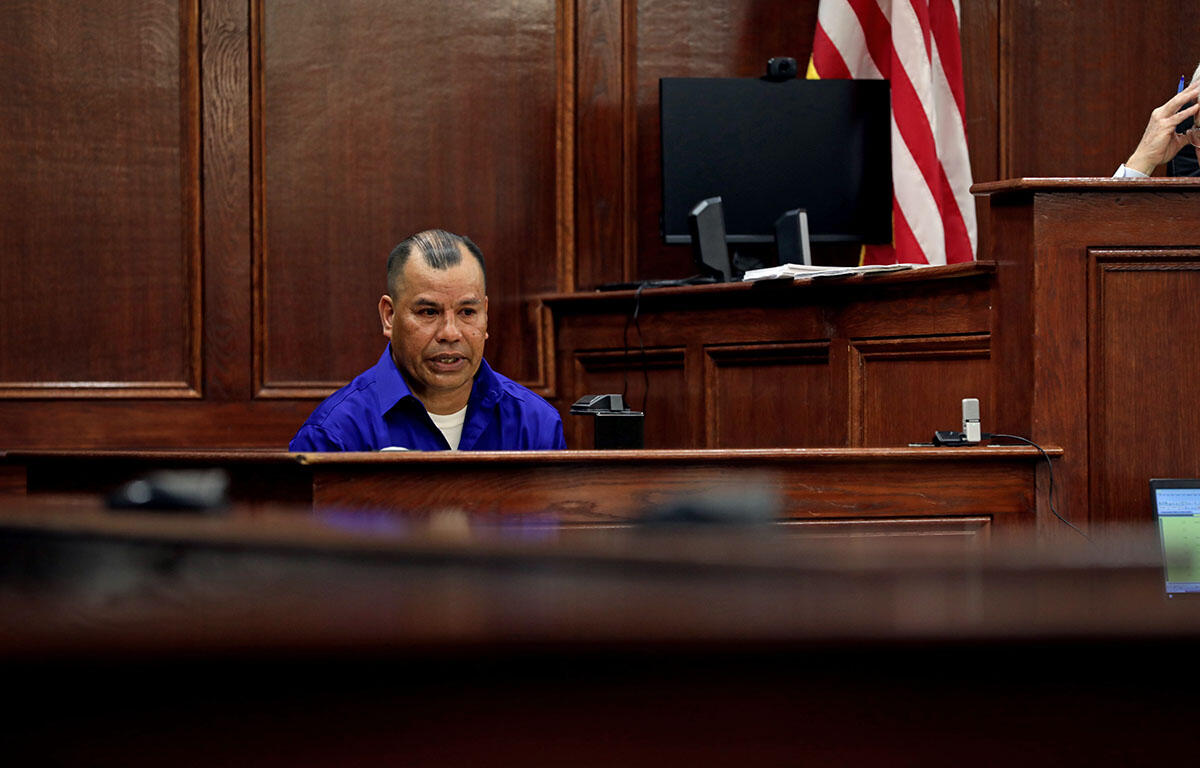 Palikna Tosie testifies during his trial, March 24, 2025. (Jordan Renfro)