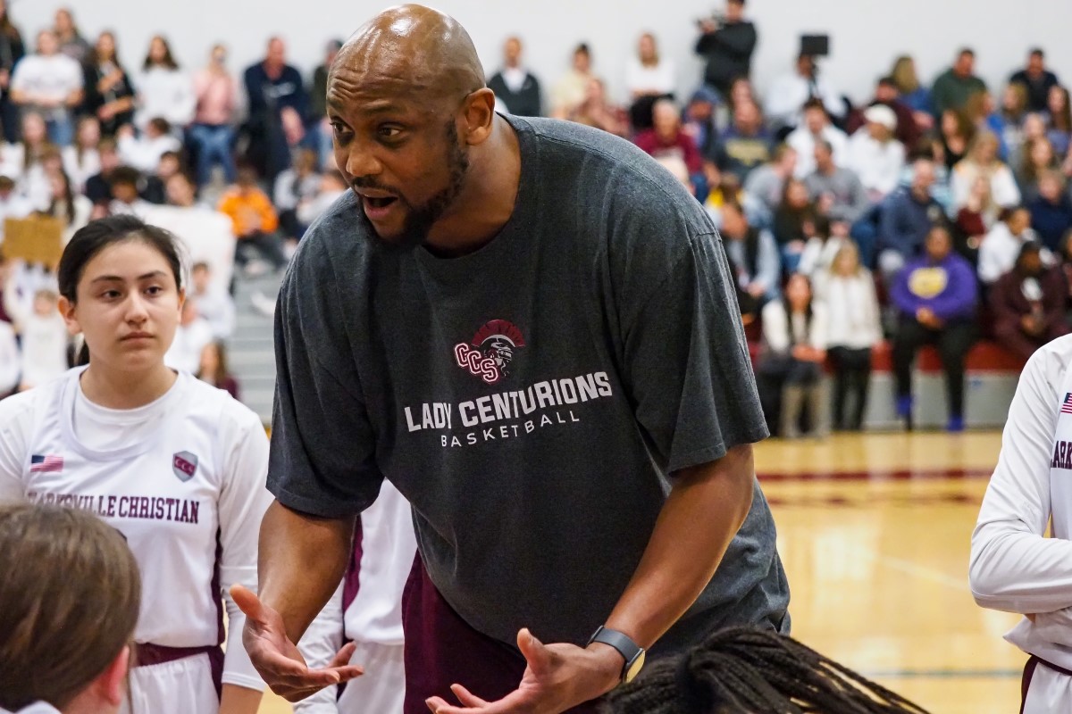 Former NBA player Trenton Hassell coaches the girls' basketball team at Clarksville Christian School.