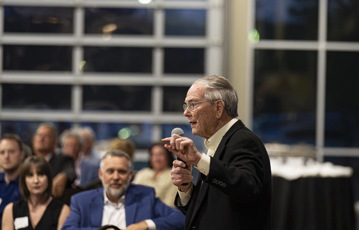 Jack Turner speaks during the changemakers conversation at the Millan Foundation Banquet at the WREC. April 17, 2025 (Jeff Danault)