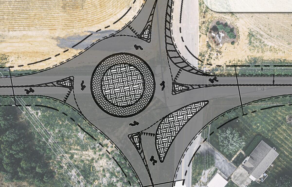 The roundabout planned at Dunlop Lane and Rollow Lane. (Montgomery County Highway Department, contributed)